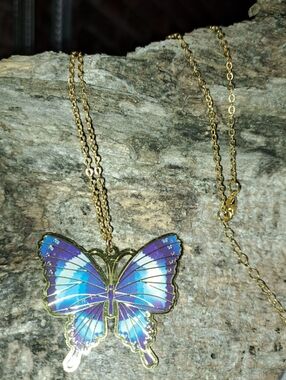 Golden Painted Metal Buterfly